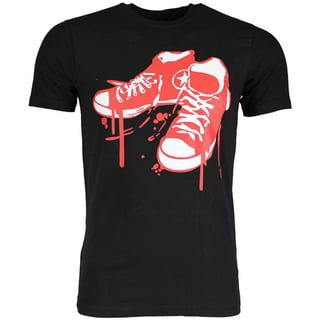 T-Shirt - Sneakers - Zwart