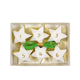 Meri Meri Advent Calendar - Star Garland, White/green