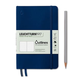 Notebook Outlines B6+ Weatherproof Navy Blue Dotted Flexcover