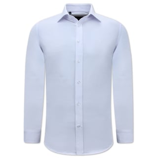 Oxford Overhemd Heren Effen - Slim Fit Stretch - Wit