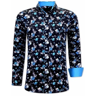 Exclusieve Heren Overhemden Online - 3066 - Blauw/Zwart