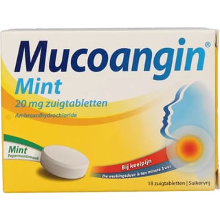 Mucoangin Mint 20mg Ambroxol Zuigtabl. 18st