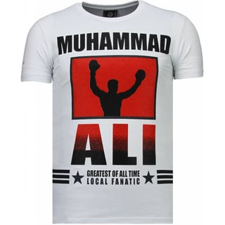 Muhammad Ali - Rhinestone T-Shirt - Wit