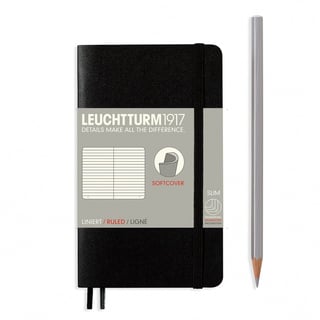 Leuchtturm pocket lined notebook (A6) softcover - 9 x 15 cm / black