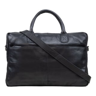 DSTRCT Business Leather Bag State Street single zipper - Black