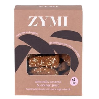 Almond, Sesame & Orange Juice Handmade BIO Biscuits - ZYMI (130g)