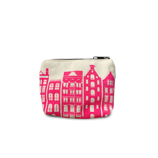 Small Pouch Canal Houses blue - Small Pouch Blue / Pink