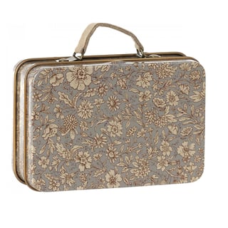 Maileg Small Suitcase, Blossom - Grey