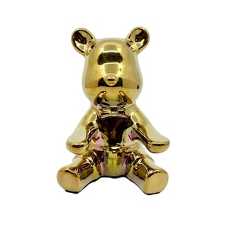 Beeldje Design Beer Zittend Pootjes Goud Glans 13x19cm