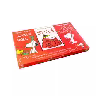 Peanuts Snoopy BOX SET van 6 verschillende chocoladerepen