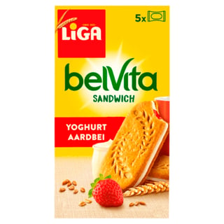 Liga BelVita Koek Sandwich Yoghurt-Aardbei