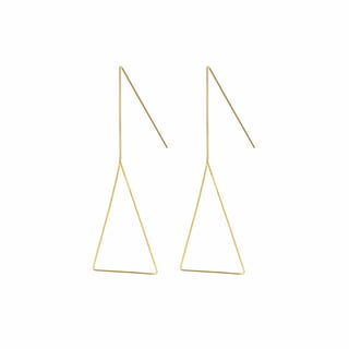 Gold Plated Hanging Earrings with Triangle