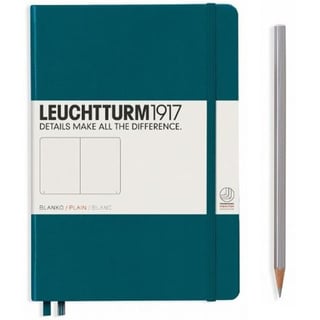 Leuchtturm paperback plain notebook (B6+) softcover - 12.5 x 19 cm / pacific green