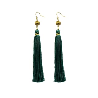 Turquoise Brush Earrings - Dark Green