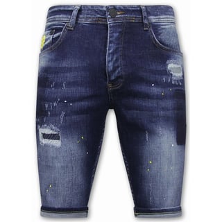 Korte Heren Broek Met Verfspatten - 1051 - Blauw