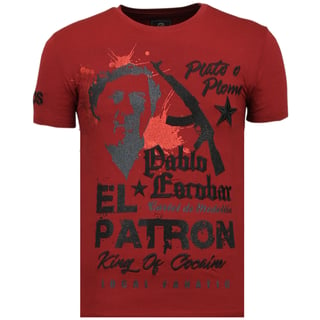 El Patron Pablo - Rhinestone T-Shirt - Bordeaux