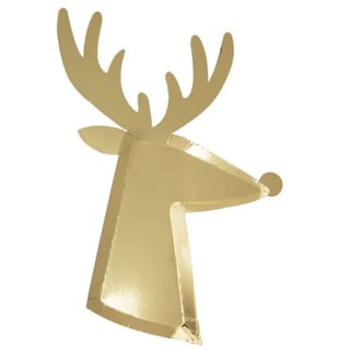 Meri Meri Gold Reindeer Plates (8 St)
