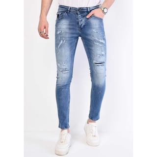Lichtblauwe Jeans Heren Met Gaten - 1059 - Blauw