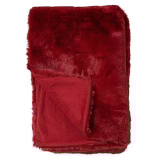 Plaid Zinzi Imitatie Bont 140x180cm Merlot Rood