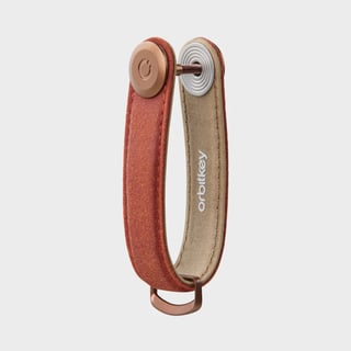 Orbit key organiser Waxed Canvas Leather-free - Red