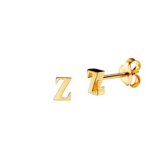 Gold Plated Stud Earring Letter d - Gold Plated Sterling Silver / z