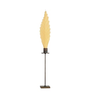 Cerabella Big Leaf Candles with holder - Ivory