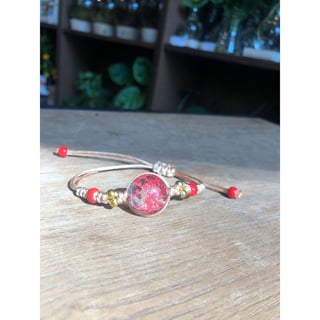Real Dried Flowers Bracelet - Red