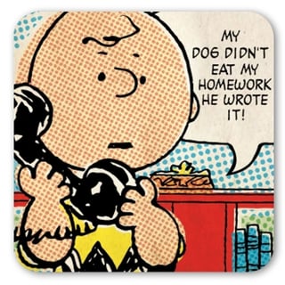 Peanuts Coaster - Charlie Brown on Telephone