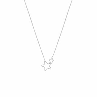 Silver Plated Necklace with Double Star