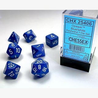 Dice Poly Opaque Blue/White