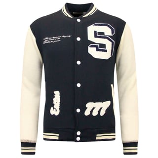 College Jacket Heren Vintage - 7798 - Navy