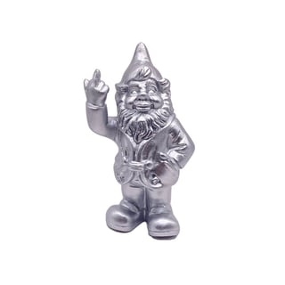 Beeldje Kabouter Fuck You Zilver 10cm