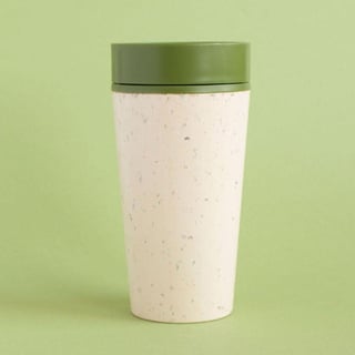 Herbruikbare koffiebeker - 340ml Circular & Co - Groen-Crème
