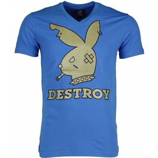 T-Shirt - Destroy - Blauw