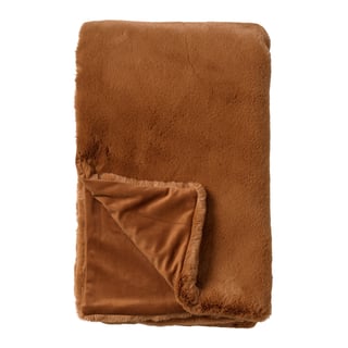 Plaid Zinzi Imitatie Bont 140x180cm Tobacco Bruin