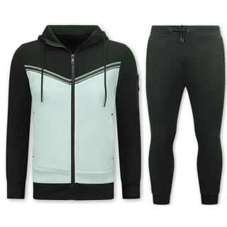 Traningspak Heren - Heren Joggingpak - 147 - Zwart/Wit