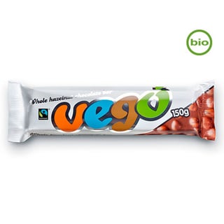 Vego Hazelnoot Vegan Chocolate Reep 150g
