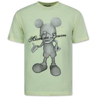 Heren Tshirt Met Opdruk - Oversized T Shirt Heren - Mouse - 699 - Geel