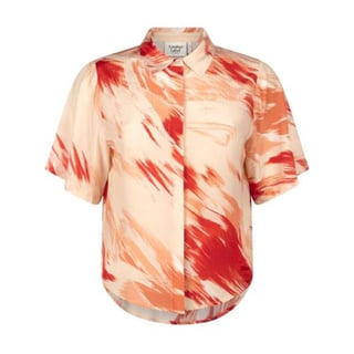 Another Label Dache Shirt Red Brush Print