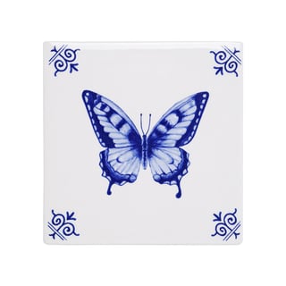 Tegel Heinen Delfts Blauw - Diversen - Afbeelding: Vlinder