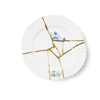 Kintsugi Dinner Plate Blauw