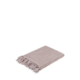 Throw Linen Fringes - Color: Mauve - Size: 130x175cm