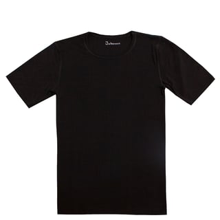Kenn, Wol/zijde T-Shirt Korte Mouw, Zwart