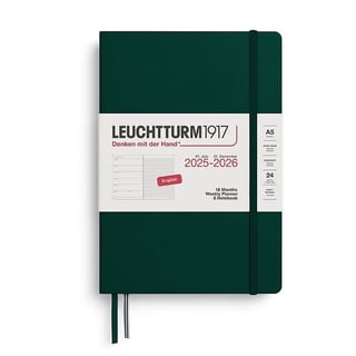 Leuchtturm 18 months diary hardcover large 2025-2026 - Forest Green