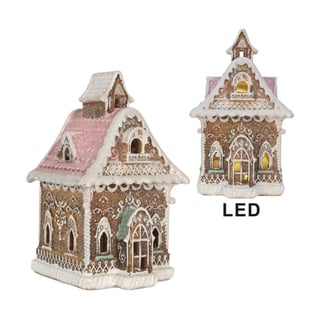 Kerst Huisje Met LED-Verlichting Peperkoek Multicolor 16x25cm