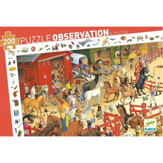 Djeco Observation Puzzle Horse-Riding 200 Stukjes 6+