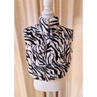 Trendy Fur Gilet - Zebra