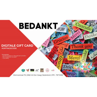 Veggie 4U Digitale Gift Card Bedankt 10,-