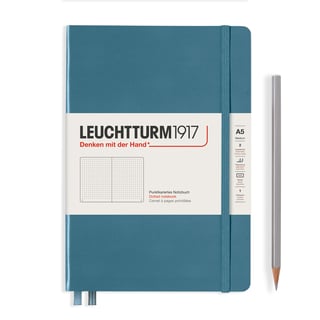 Leuchtturm medium dotted notebook (A5) hardcover - 14.5 x 21cm / stone blue