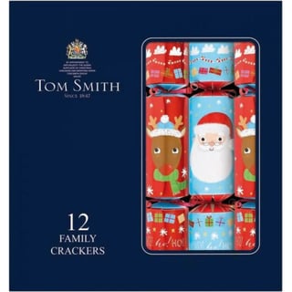 Tom Smith 12 Family Xmas Crackers Santa Red